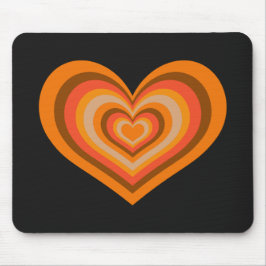 Retro Striped Heart Mouse Pad Mousepad