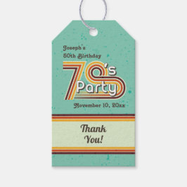 Retro Striped Party der 70er Geschenkanhänger