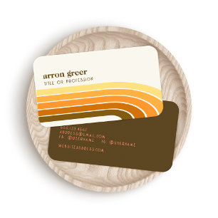 Retro Stripes 70er 80er Orange Gold Tan Visitenkarte