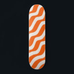 Retro Stripes Abstract Lines Orange Vintage Waves Skateboard<br><div class="desc">Modern Abstract Diagonal Lines - Orange and Cream White.</div>