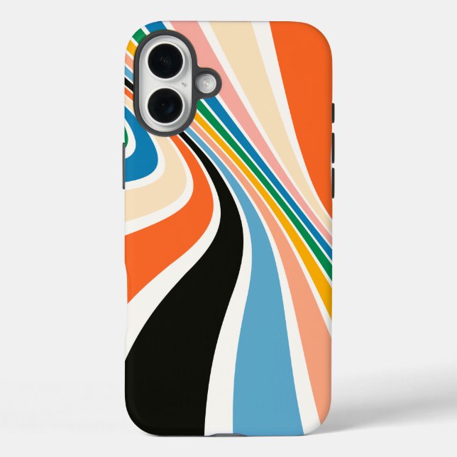 Retro Stripes Abstrakt iPhone/iPad Gehäuse iPhone 16 Plus Hülle (Rückseite)