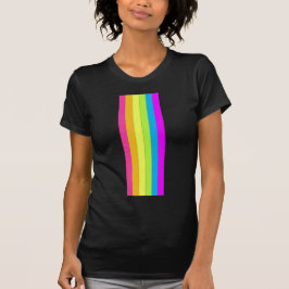 Retro Stripes Adult's T - Shirt (Black & Neon Mult