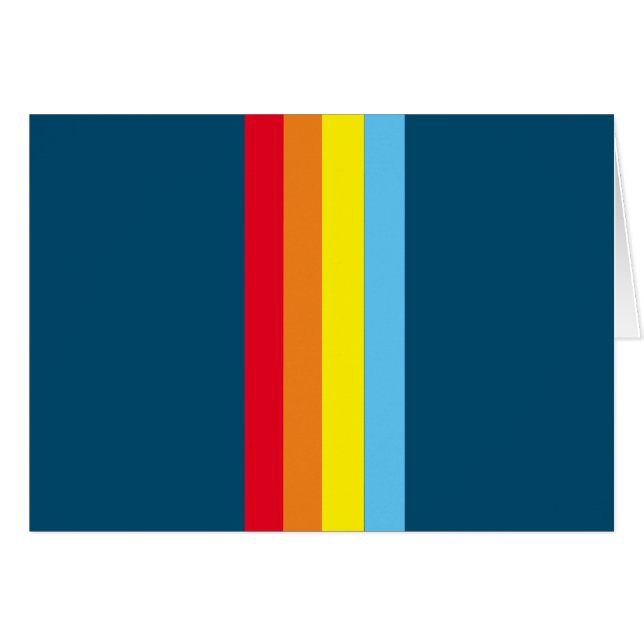Retro Stripes Blank Cards (Navy Blue Multi) (Vorderseite (Horizontal))