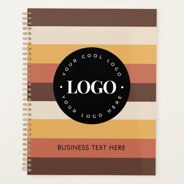 Retro Stripes Custom Business Logo & Text 60er 70e Planer (Vorderseite)