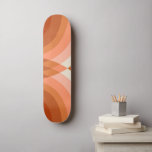 Retro Stripes Geometric Boho 70er Peach & Brown Skateboard<br><div class="desc">Dieses coole Skateboard wäre ein wunderbares Geschenk für jemanden,  der Lieben Retro-Look!</div>