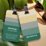 Retro Stripes Green Gray Simple Sans Serienname Gepäckanhänger<br><div class="desc">Rugby Stripes - Ein gepflegtes Muster mit fetten Streifen und einem Namen. Wenn Ihre Kunst noch angepasst werden muss,  klicken Sie auf die Schaltfläche Diese anpassen. Das bringt Sie zu einem Designbereich,  wo Sie Dinge bewegen und sogar Farben ändern können!</div>