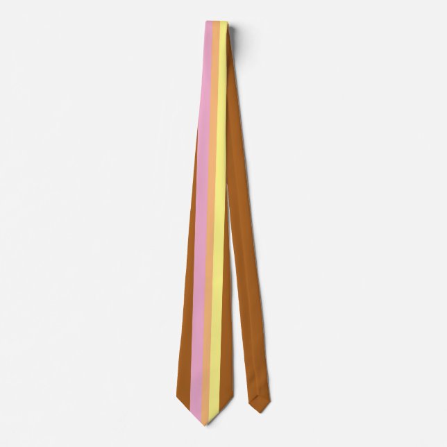 Retro Stripes Neck Tie (Orange Multi) Krawatte (Vorderseite)