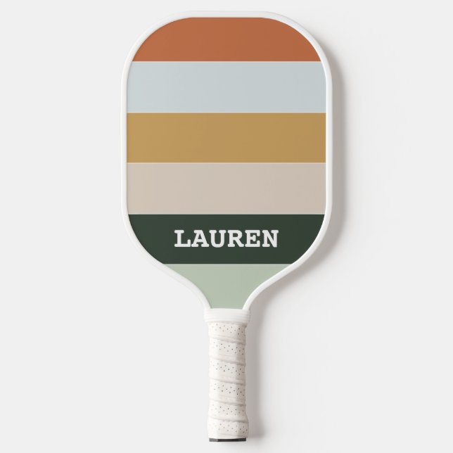 Retro Stripes Pickleball Paddel Schläger (Vorderseite)