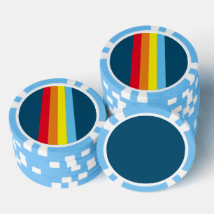 Retro Stripes Poker Chips (Navy Blue Multi)