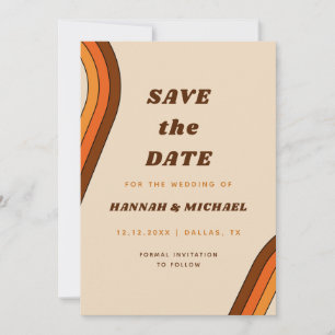 Retro Stripes Rainbow 70er Seventies Minimalistisc Save The Date