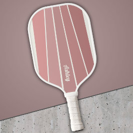 Retro Stripes Rusty Dusty Rose Farbe Pickleball Schläger