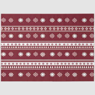 Retro Stripes Schneeflocken Rot und Weiß Weihnacht Seidenpapier