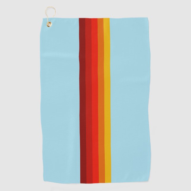 Retro Stripes Stilvolle Linien Stripter 70er 80er  Golfhandtuch (Vorderseite)