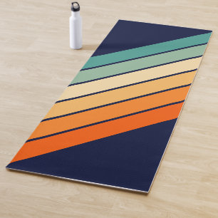 Retro Stripes Stilvolle Linien Stripter 70er 80er  Yogamatte