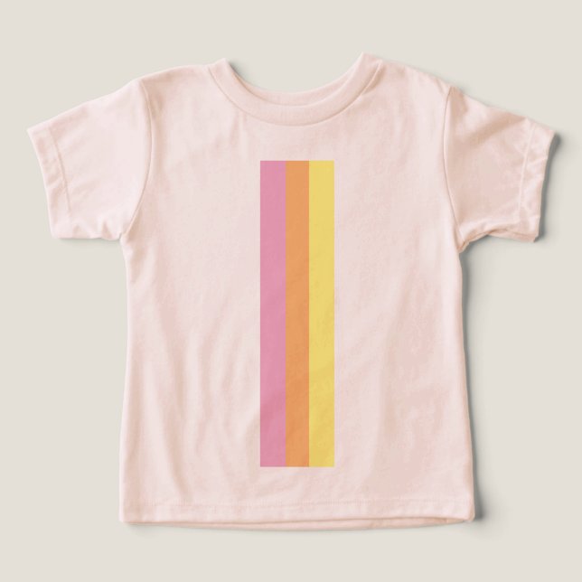 Retro Stripes T - Shirt für Kleinkinder (Orange Mu (Design Vorderseite)