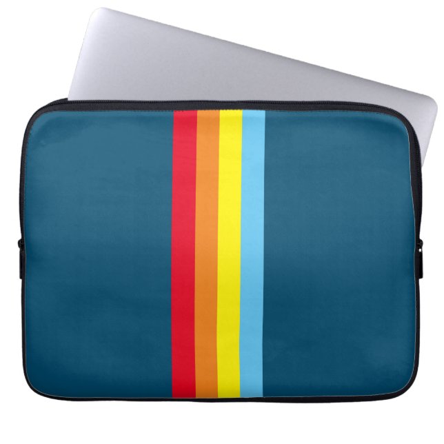 Retro Stripes Tablet Case (Navy Blue Multi) (Vorderseite)