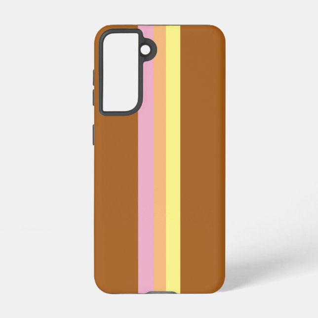 Retro Stripes Telefongehäuse (Orange Multi) Samsung Galaxy Hülle (Rückseite)