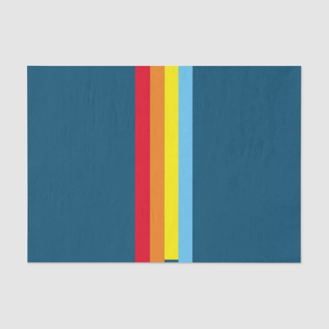 Retro Stripes Tissue (Navy Blue Multi) Seidenpapier (Vorderseite)