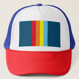 Retro Stripes Trucker Hat (Navy Blue Multi) Truckerkappe