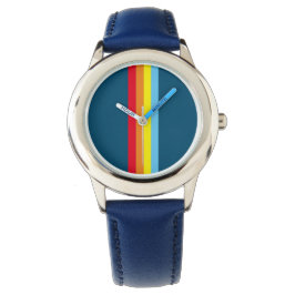 Retro Stripes Watch (Navy Blue Multi) Armbanduhr
