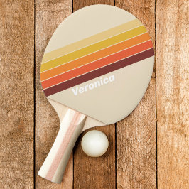 Retro Striping mit Name Tischtennis Schläger