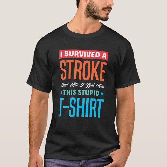 Retro Stroke Survivor Stroke Awareness T Shirt (Vorderseite)