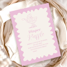 Retro Stroller Sketch Doodle Diapper Raffle