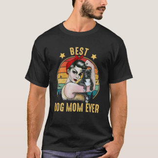 Retro Strong Woman Best Dog Mama jemals T-Shirt