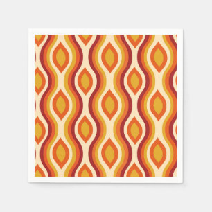Retro-Stundenglas-Ogee in Orange, Gelb und Rot Serviette