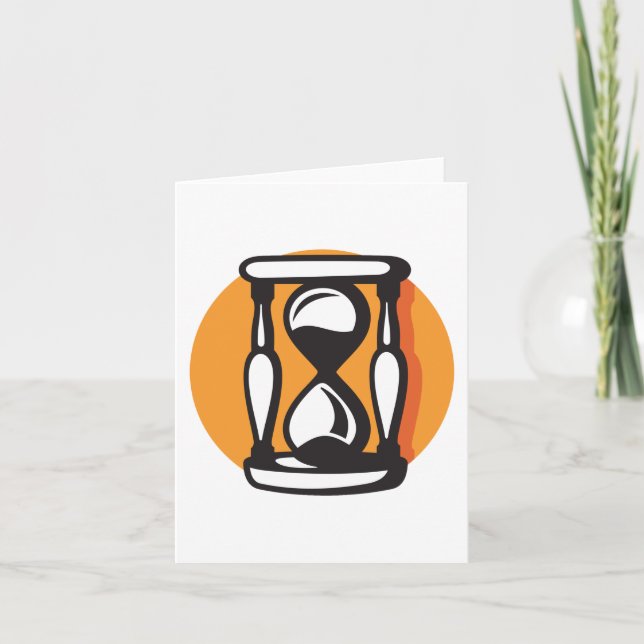 Retro-Stundenglas-Zeit Minimalistisch Karte (Vorderseite)