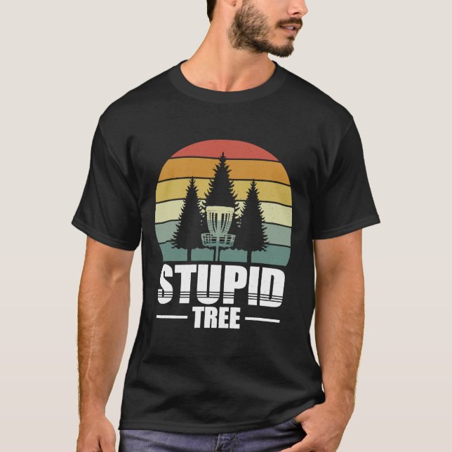 Retro Stupid Tree Disk Golf Player 2 T-Shirt (Vorderseite)