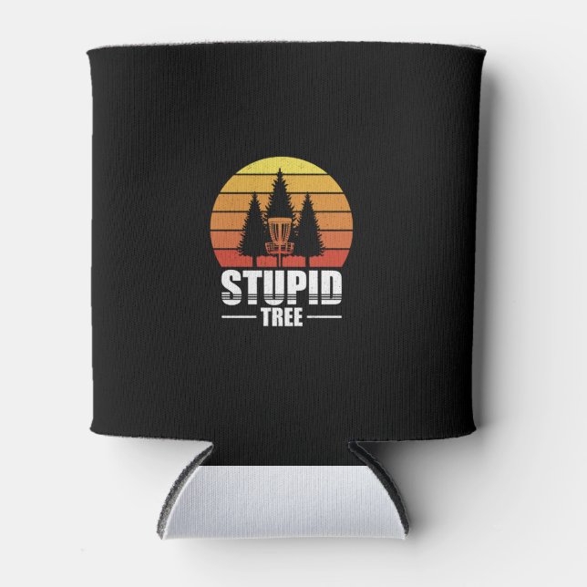 Retro Stupid Tree Disk Golf Shirt Golf Lover Gesch Dosenkühler (Vorderseite)