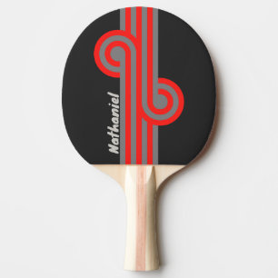 Retro stürmischer Himmel Loop mit Namen Tischtennis Schläger