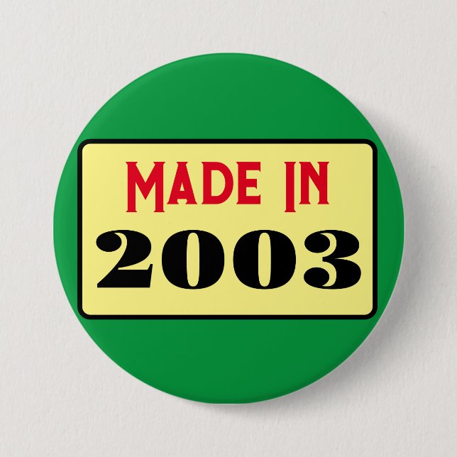 Retro style 21e anniversaire badge 2003 (Devant)