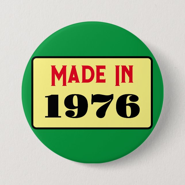 Retro style 50th birthday badge 1976 (Devant)