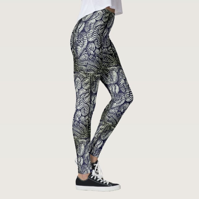 Retro Style Antique Glass Patches Leggings (Rechts)