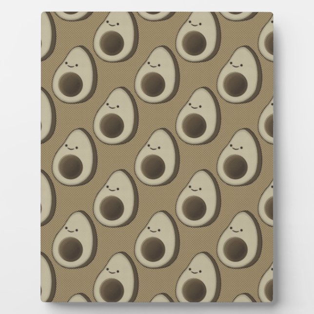 Retro-Style Avocado-Muster Fotoplatte (Vorderseite)