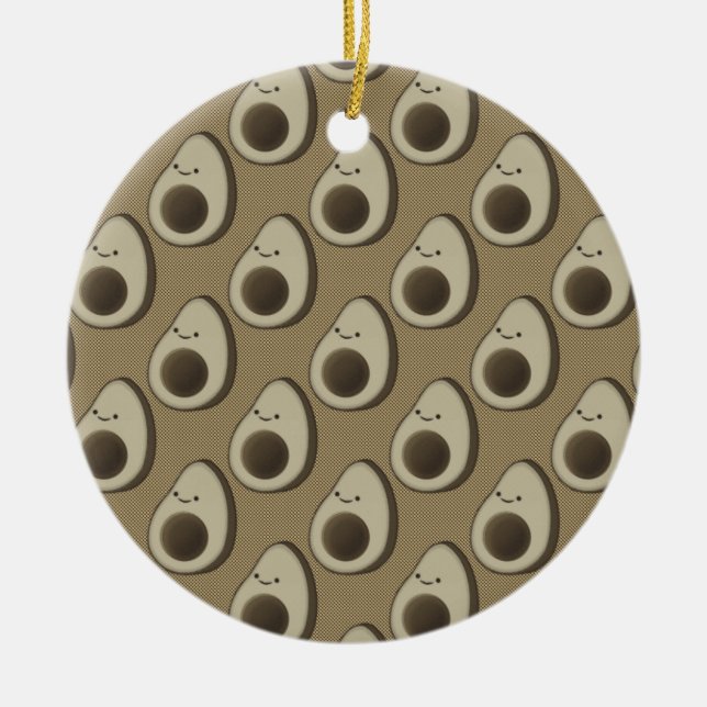 Retro-Style Avocado-Muster Keramikornament (Vorne)