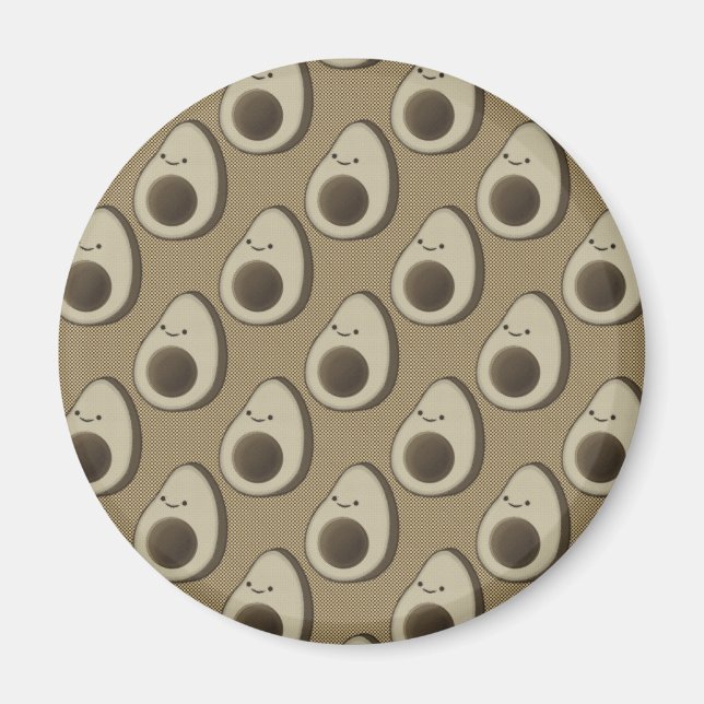 Retro-Style Avocado-Muster Magnet (Vorne)