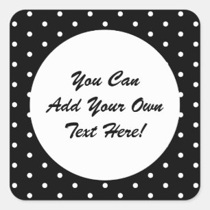 Retro Style Black and White Retro Polka Docks Quadratischer Aufkleber