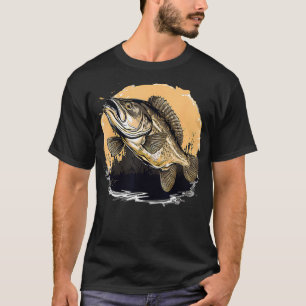 Retro Style Black Drum Fish T-Shirt