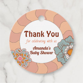 Retro Style Blume Babydusche Vielen Dank für Ihre Geschenkanhänger