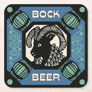 Retro style Bock bière carré et Dessous de verre p
