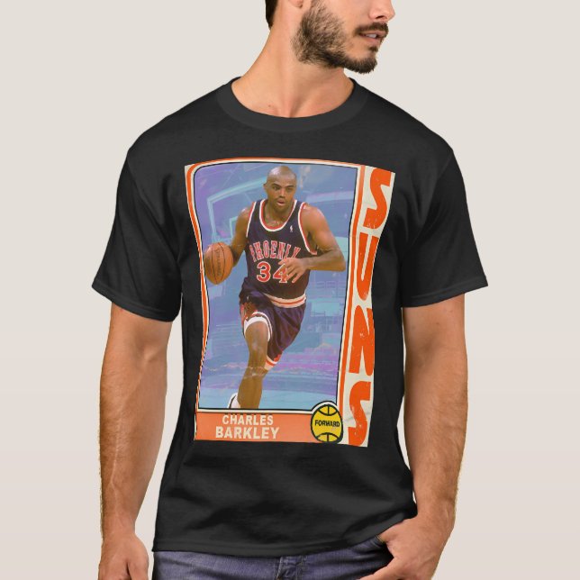 Retro Style Charles Barkley Trading Card T-Shirt (Vorderseite)