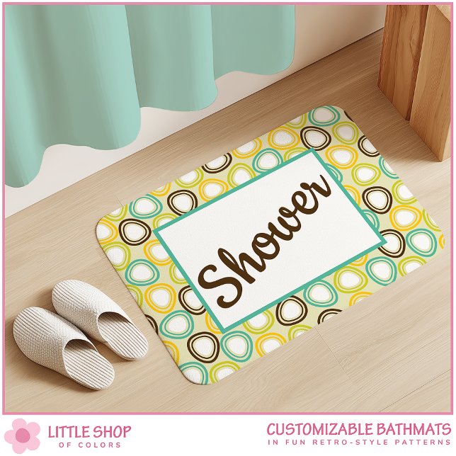 Retro-Style Circle Pattern Customizable Badematte (Von Creator hochgeladen)