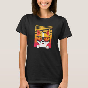 Retro Style Corgi Sonnenbrille Hund T-Shirt
