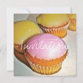 RETRO STYLE CUPCAKE BIRTHDAY INVITATION CARD EINLADUNG