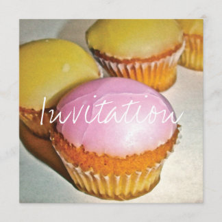 RETRO STYLE CUPCAKE BIRTHDAY INVITATION CARD EINLADUNG