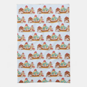 Retro Style Cupcakes Sweet Dessert Muster Geschirrtuch