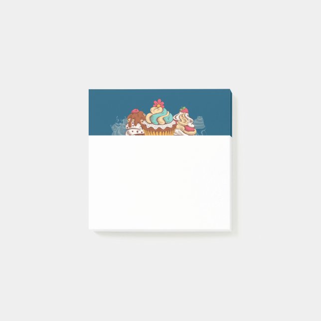 Retro Style Cupcakes Sweet Dessert Post-it Klebezettel (Vorderseite)